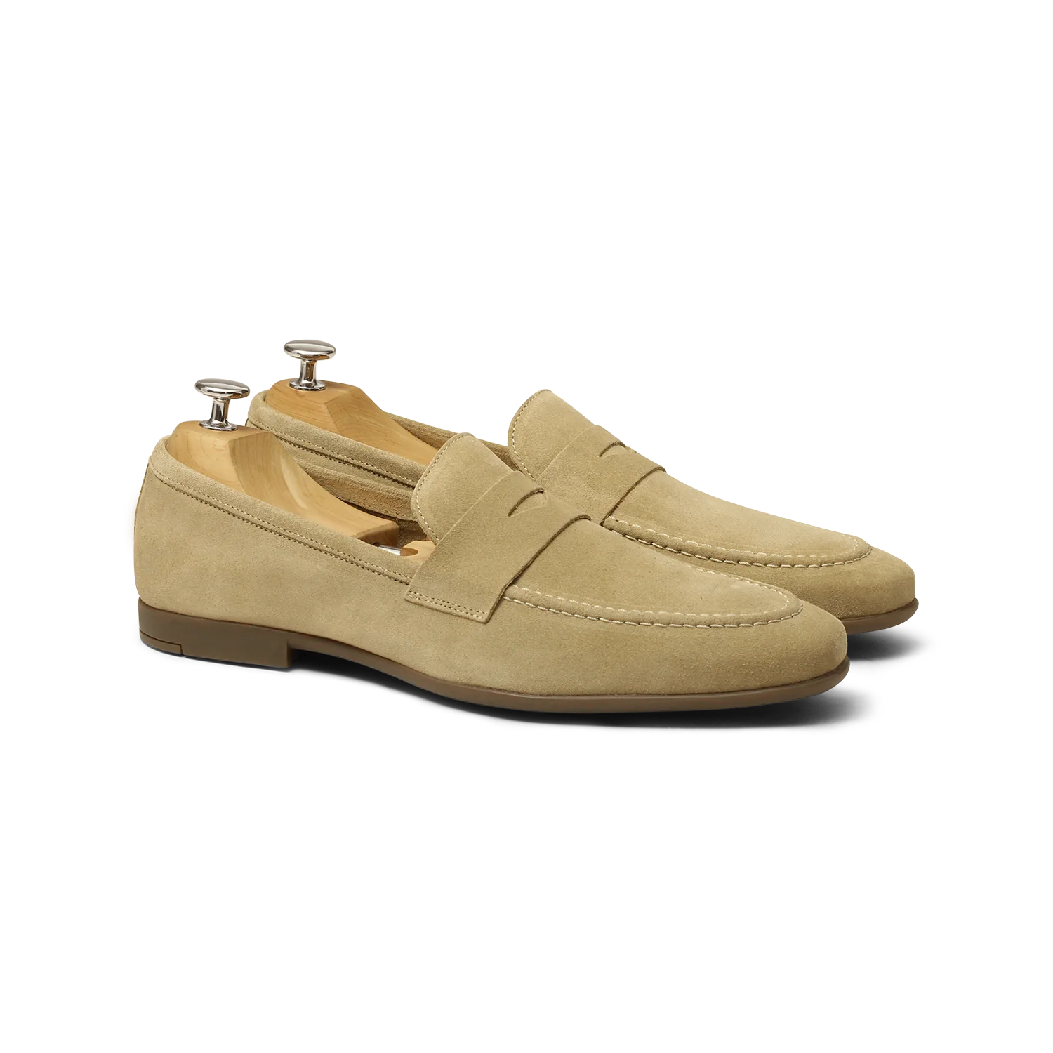 Marty-Mocassin en veau velours beige