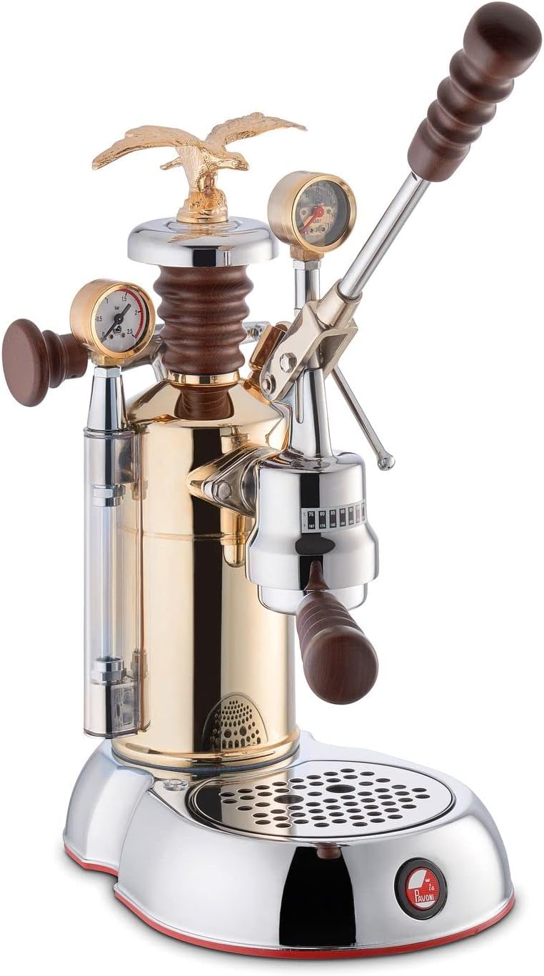 La Pavoni Handhebelmaschine Esperto Competente Chrom-Gold Espresso-Automat