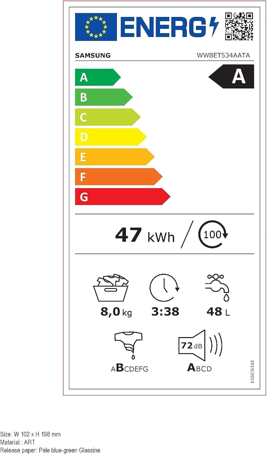 Samsung Waschmaschine, 8 kg, 1400 U/min, Ecobubble, Automatische Waschmittel- und Weichspülerdosierung, Weiß/Schwarz, WW8ET534AATAS2