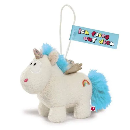 NICI Theodor & Friends Einhorn Rainbow Flair mit Flügeln und Schlaufe, 11 cm