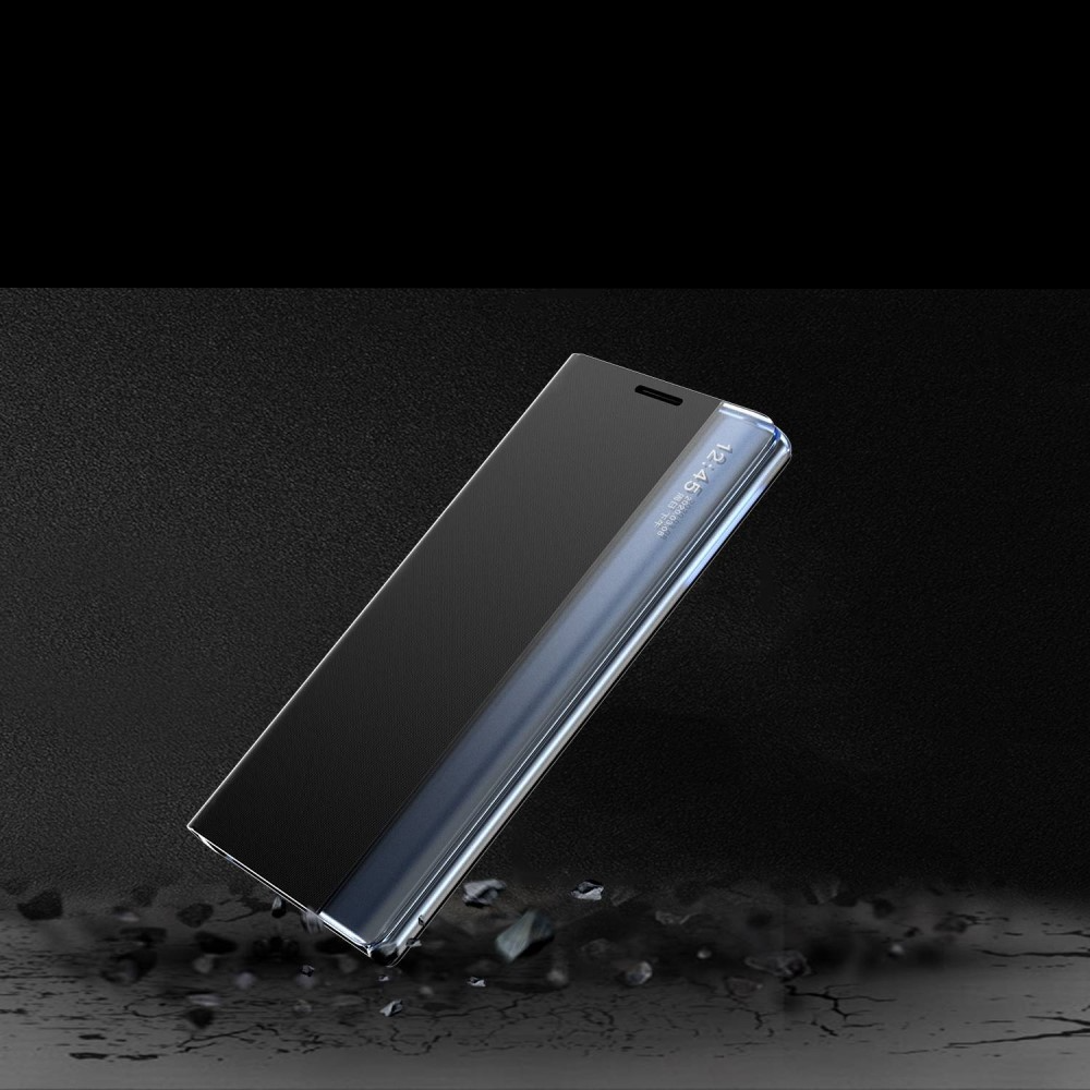 Samsung Galaxy S23 5G Stoff Tasche Smart View Flip Cover - Dunkelblau