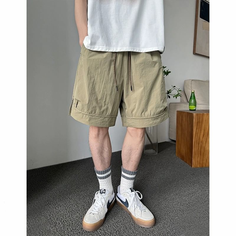 GRAYCIOUS - Hoge taille, effen, wijde pijpen shorts