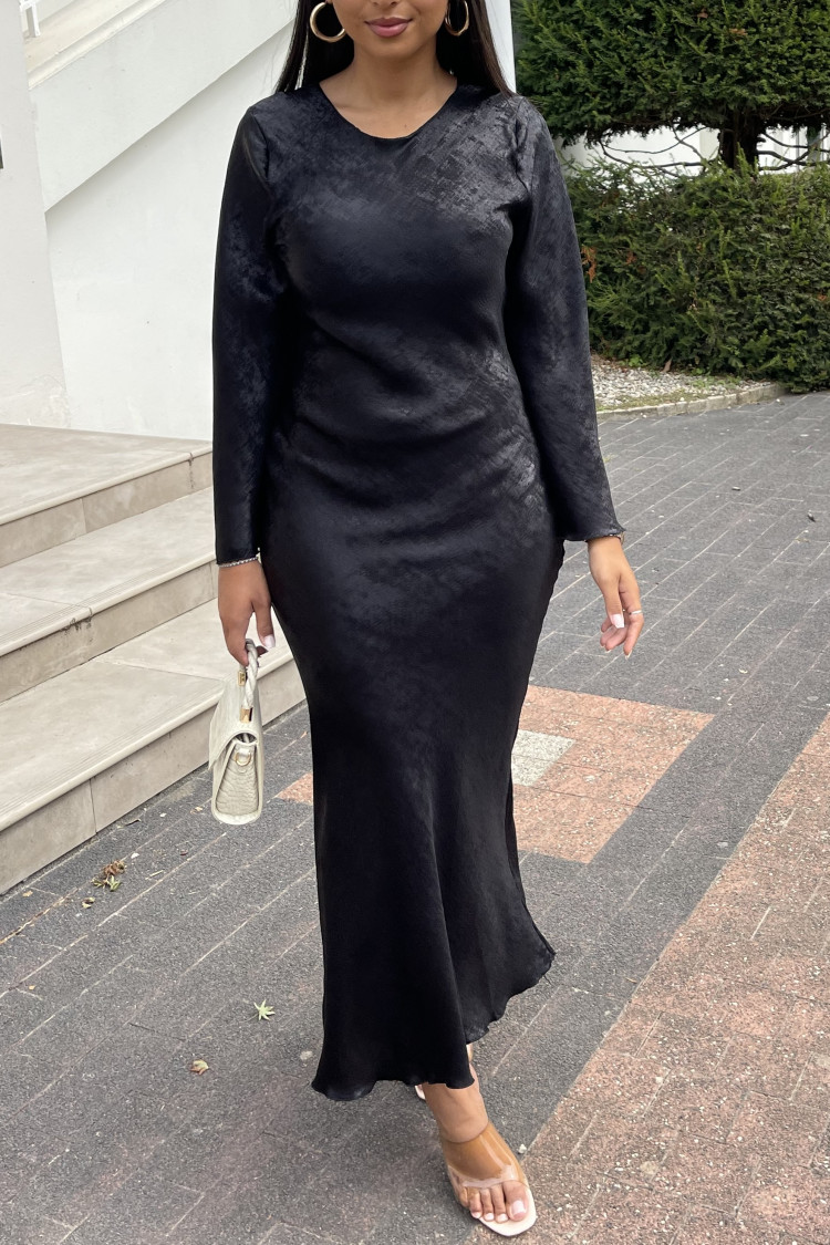 Robe de soirée longue noir scintillante