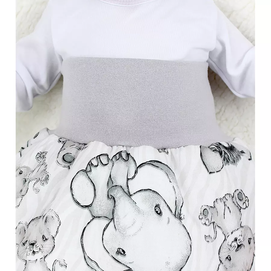 TupTam Baby Strampelsack mit Bund für Mädchen  und Jungen grauschwarz