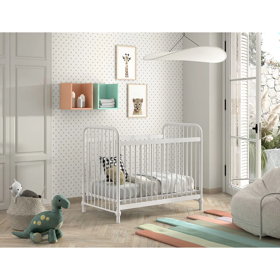 VIPACK Babybett BRONXX 60 x 120 cm weiß matt