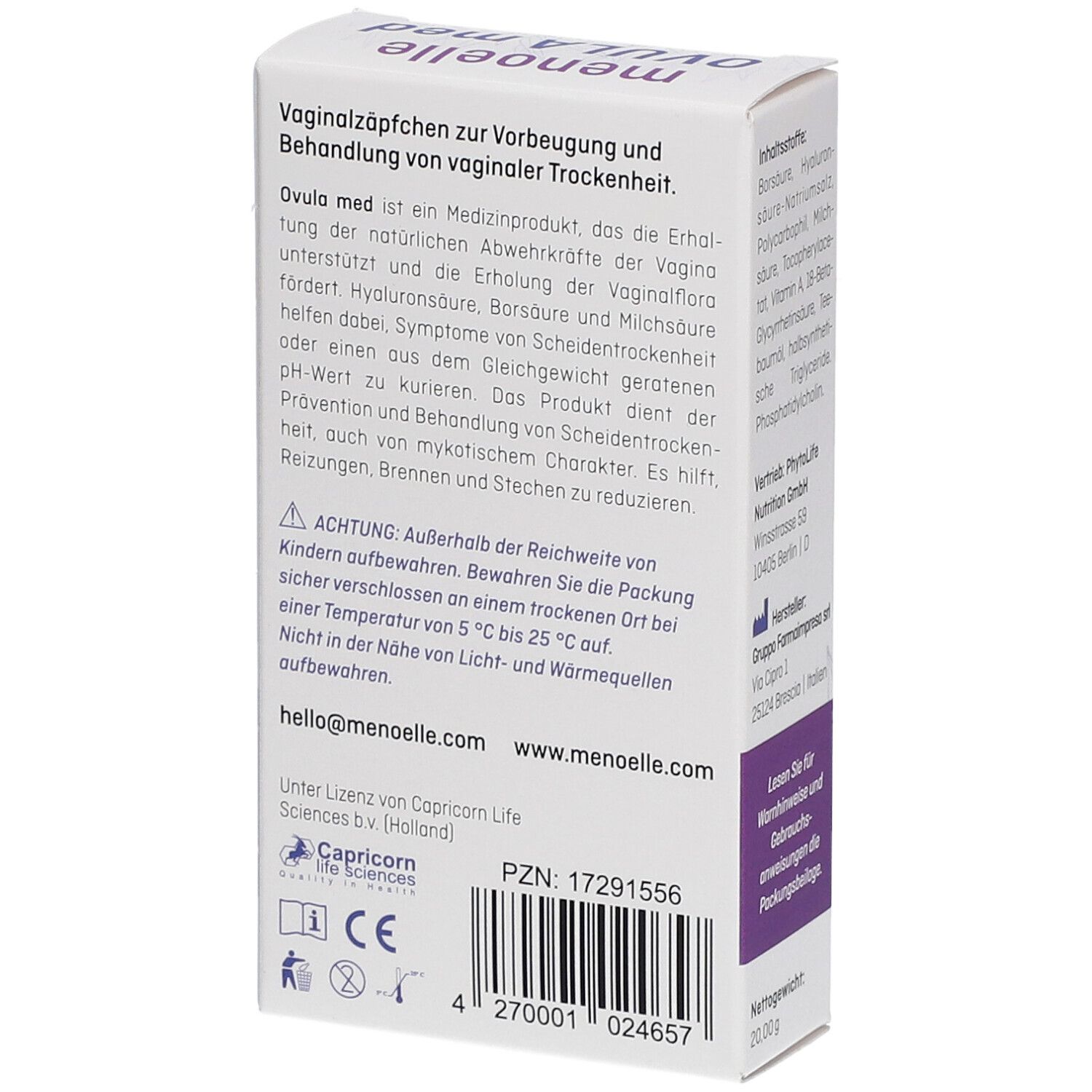 menoelle® OVULA med Vaginalzäfchen
