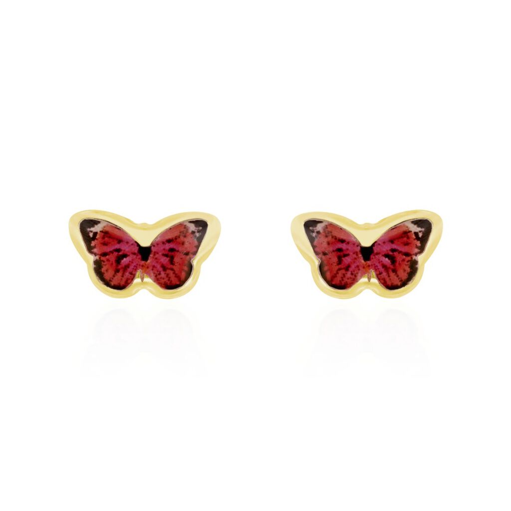 Boucles D'oreilles Puces Sulivia Papillon Or Jaune