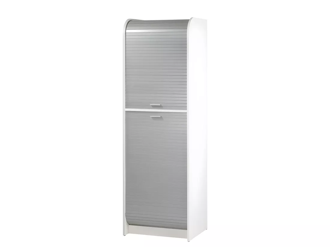 Meuble de Cuisine Micro-onde Blanc Alu 6 Niches L 58,2 H 180,7 P 47cm