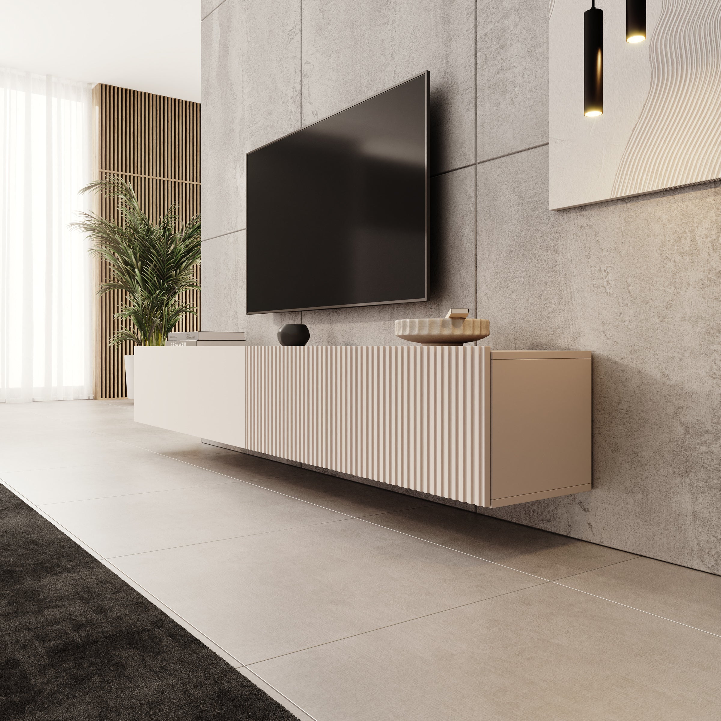 Cruzar - TV-Meubel - Beige - 200x30x31 cm