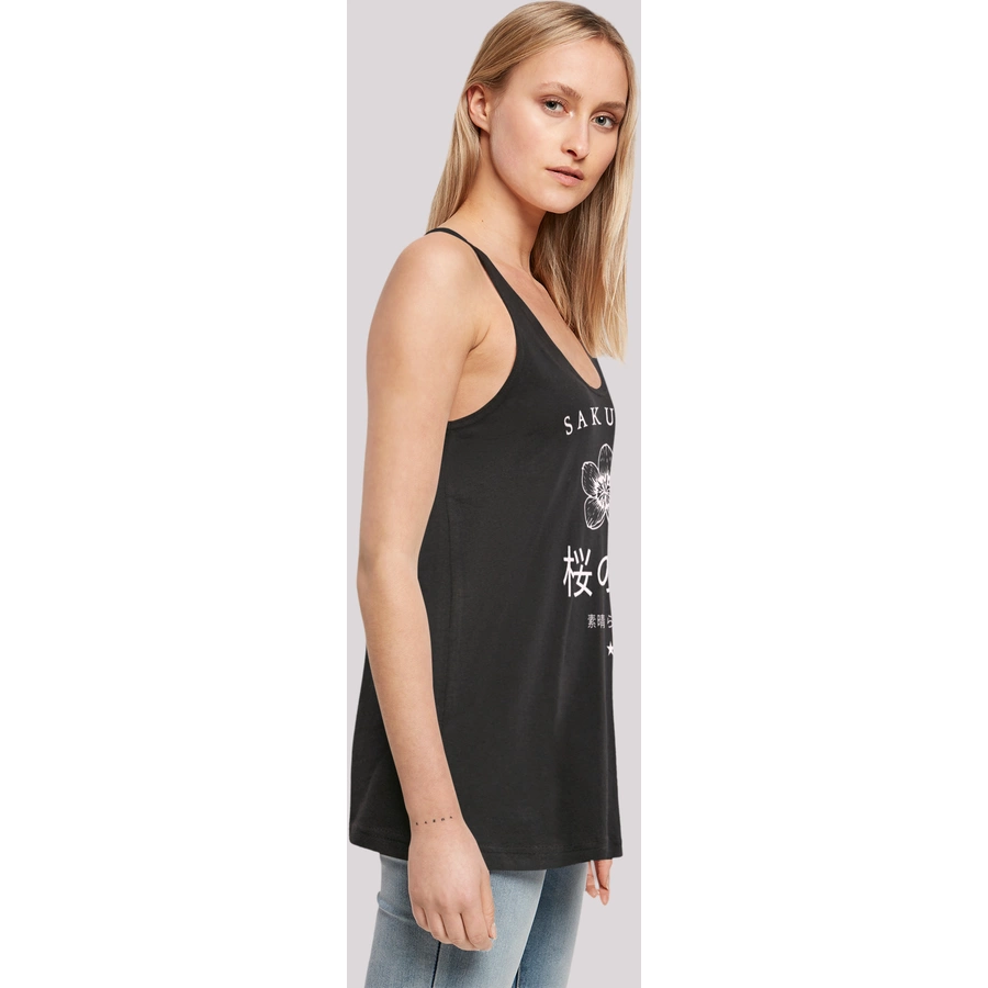 F4NT4STIC Ladies Tanktop Sakura Flower schwarz
