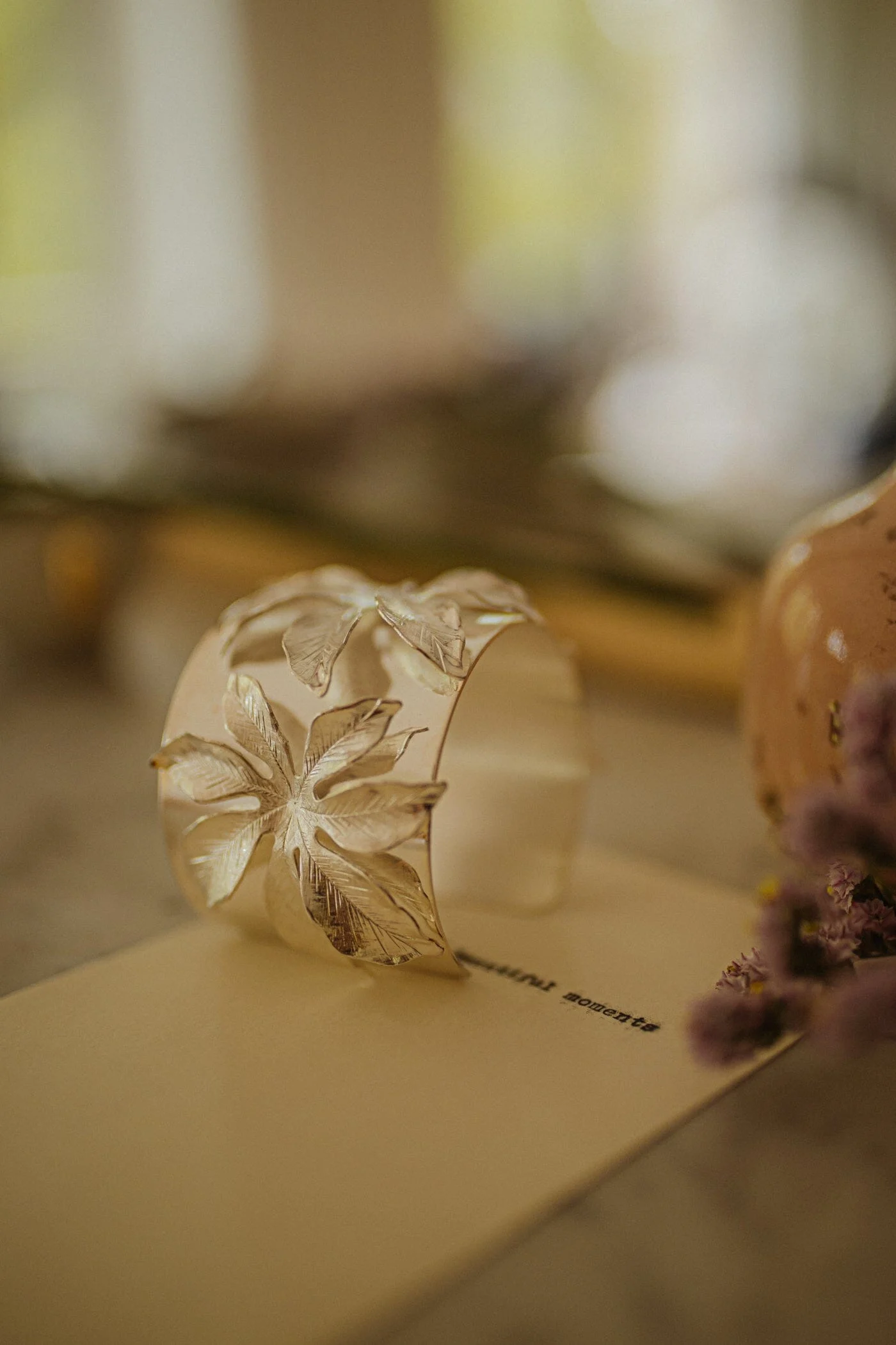 CHLORIS - Manchette fleur plaqué argent | Argent
