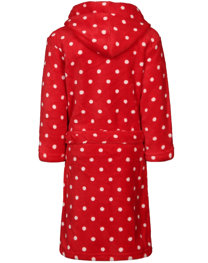 Fleece-Bademantel DOTS in rot