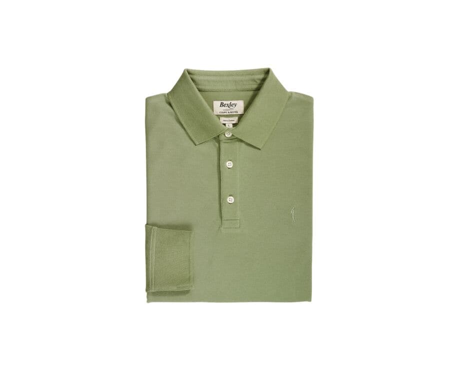 Polo manches longues homme Vert sauge - ALEC II ML