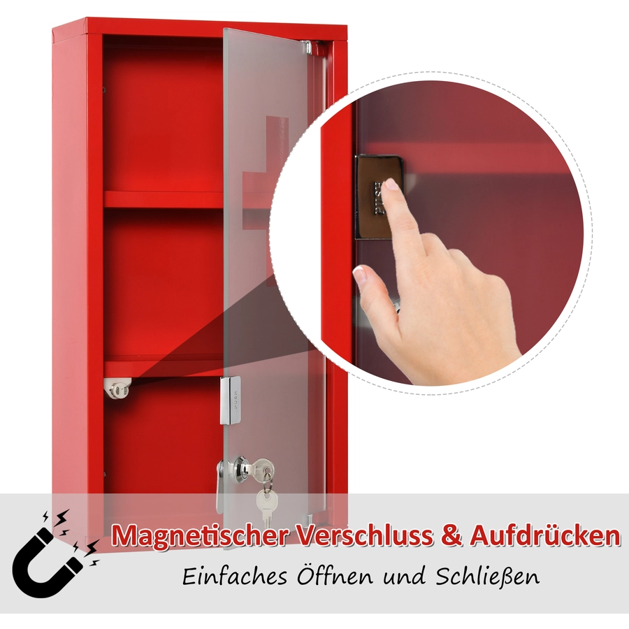 kleankin Medizinschrank rot