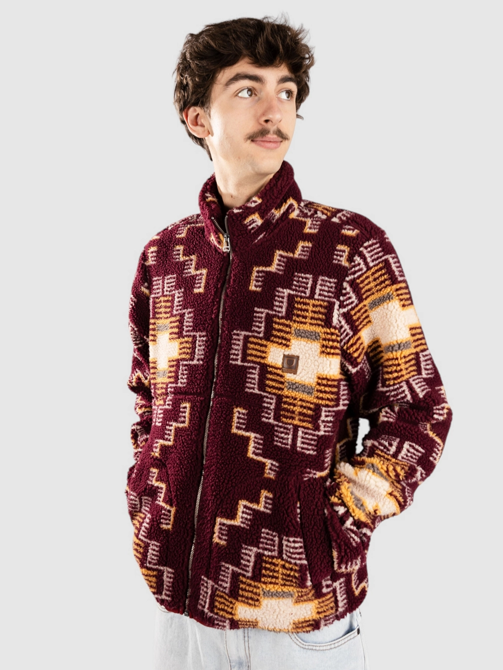 Brixton 25Arctic Mock Neck Fleece Fleece Jacket light cabernet