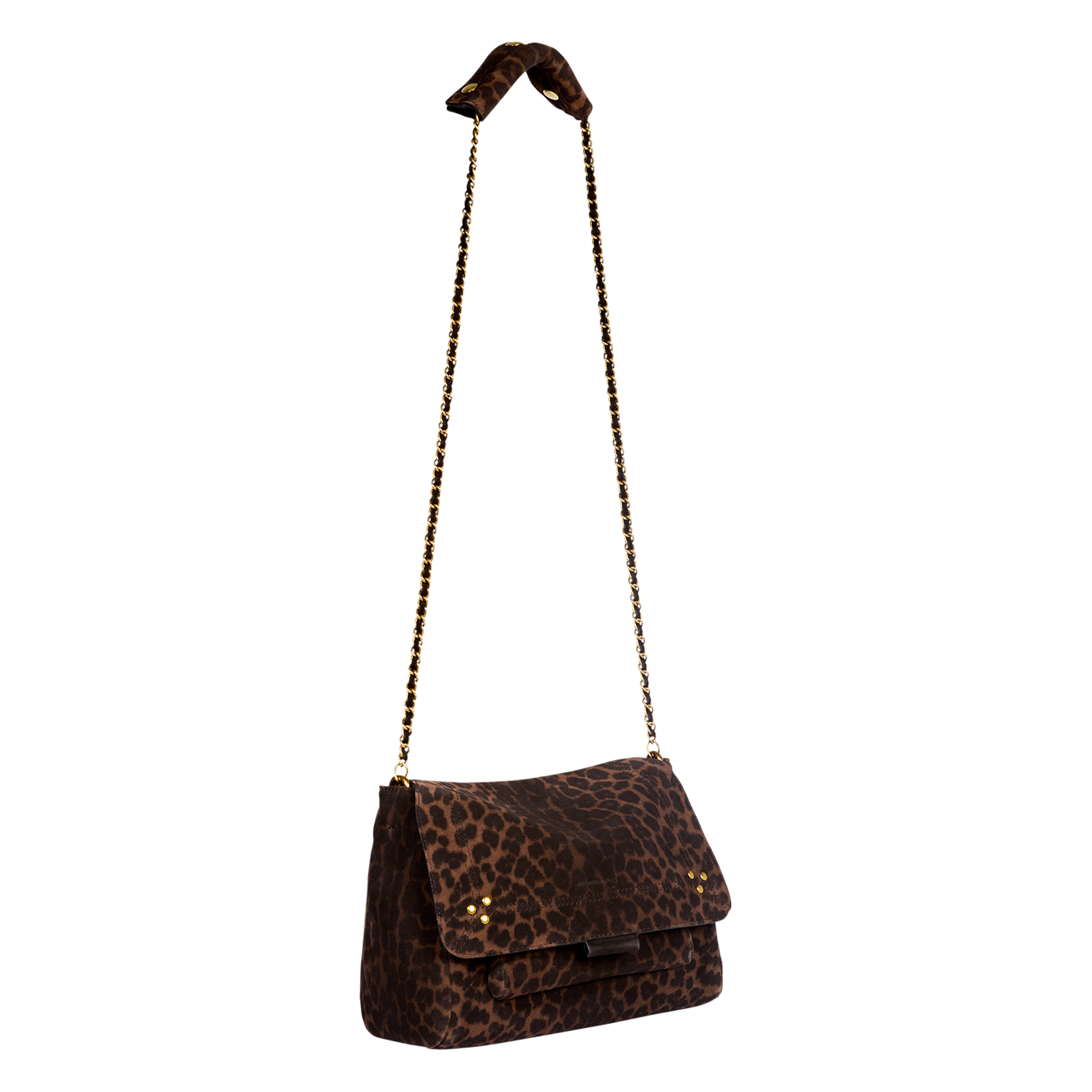 LULU M - Sac bandoulière léopard en cuir | Marron