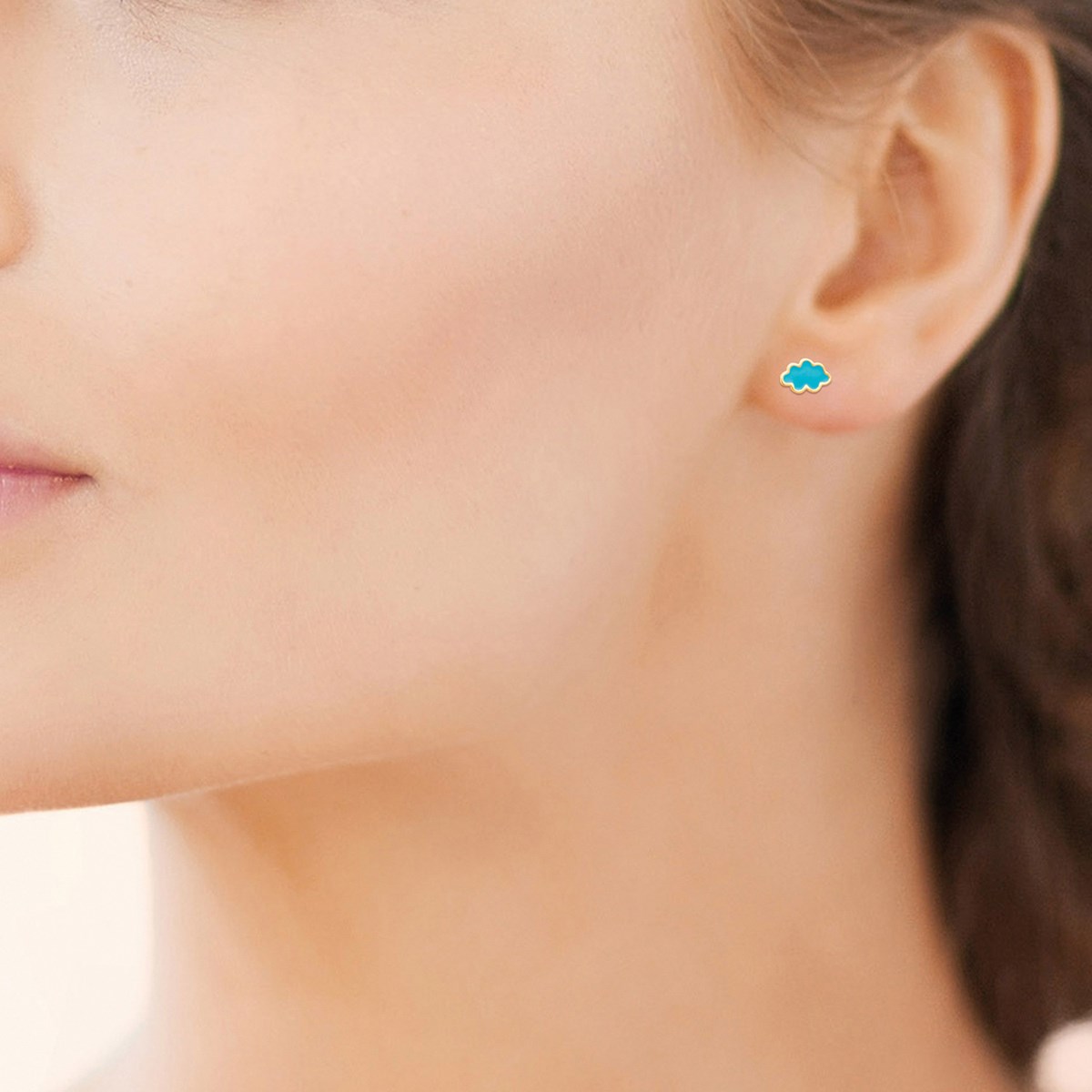 Boucles d'oreilles Brillaxis nuages bleus