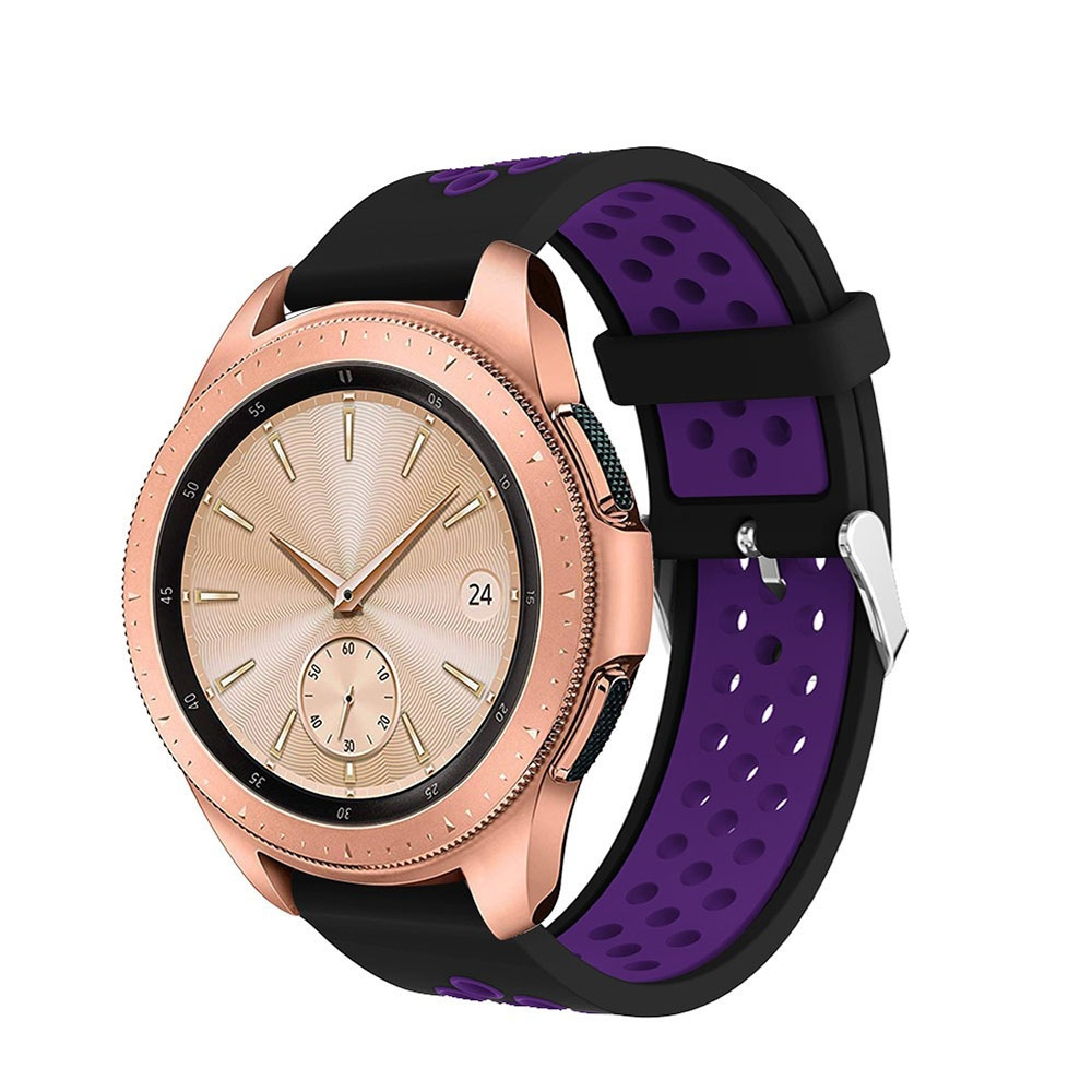 Samsung Galaxy Watch 4 (40 mm / 44 mm) Silikon Armband Dual Color Dornschliesse - Schwarz / Lila
