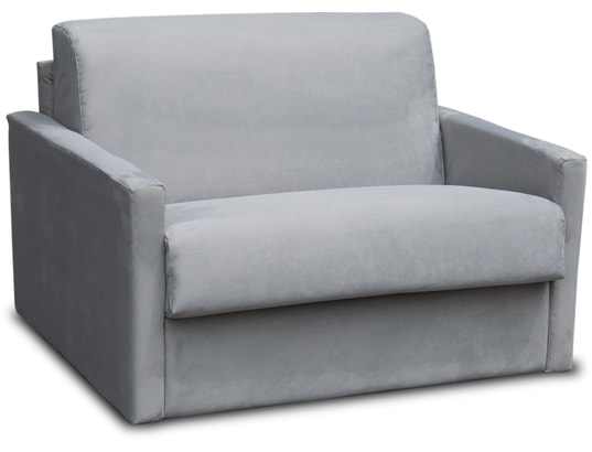 CITY - Fauteuil convertible Aosta microfibre gris clair couchage 75x195 cm