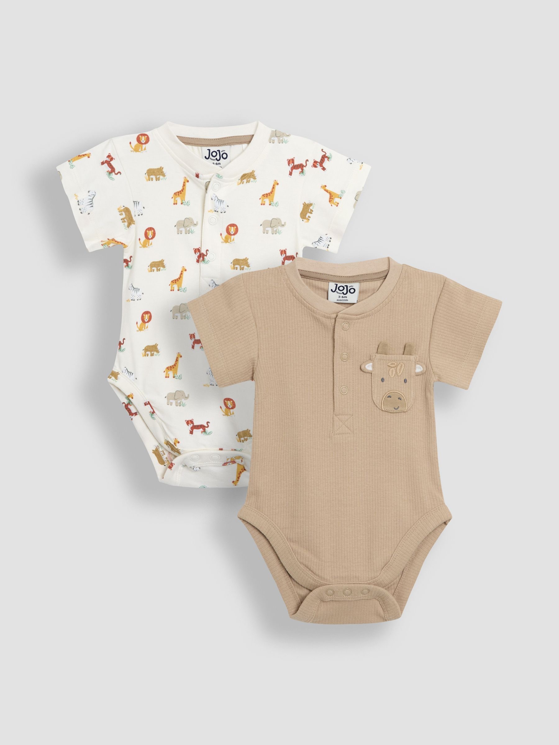 JoJo Maman Bébé 2-Pack Short Sleeve Bodysuits