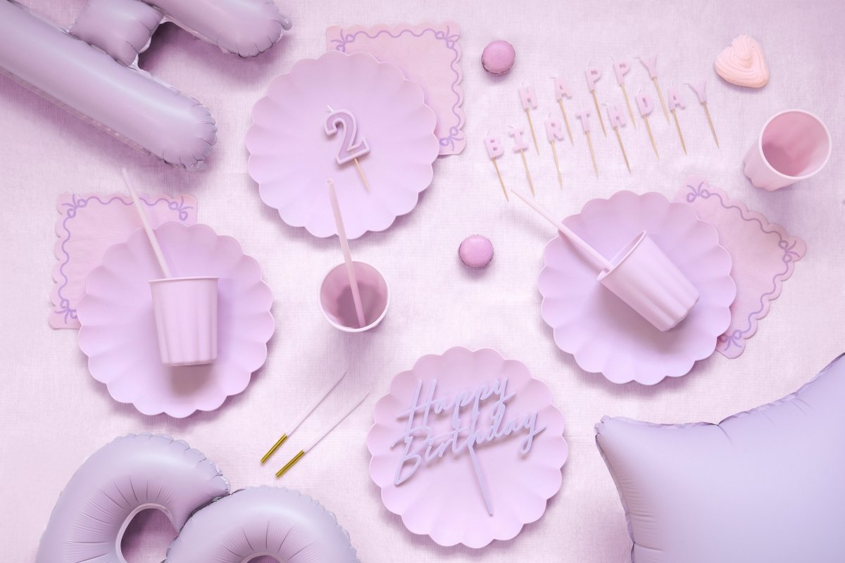 Happy Birthday Taarttopper Paars 16,5cm