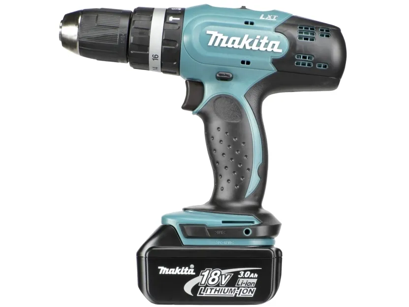 Makita DHP453RFE - Hammerbor/skruemaskine - ledningfri - 2-hastigheders - nøgleløs borepatron - 42 N·m - 2 batterier - 18 V