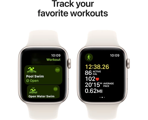 Apple Watch SE GPS   Cellular 40mm Starlight Aluminium Case with Starlight Sport Band - S/M