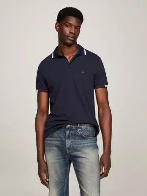 Polo Slim Fit com Punhos Pontiagudos e Logotipos