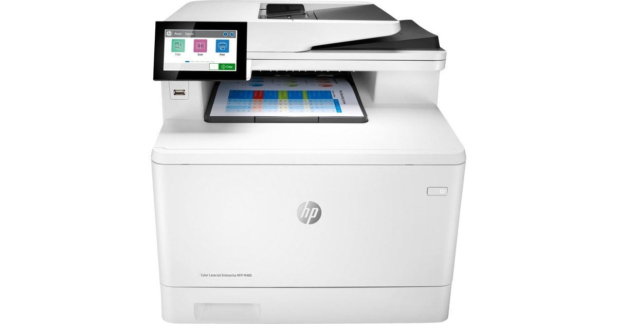 HPColor LaserJet Enterprise MFP M480f all-in-one kleurenlaserprinter met faxfunctie  (Grijs/zwart, Printen, kopiëren, scannen, faxen, USB)