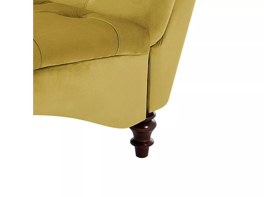 Chaise longue en velours moutarde MURET