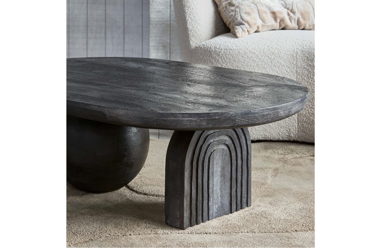 WOOOD Steppe salontafel mangohout zwart