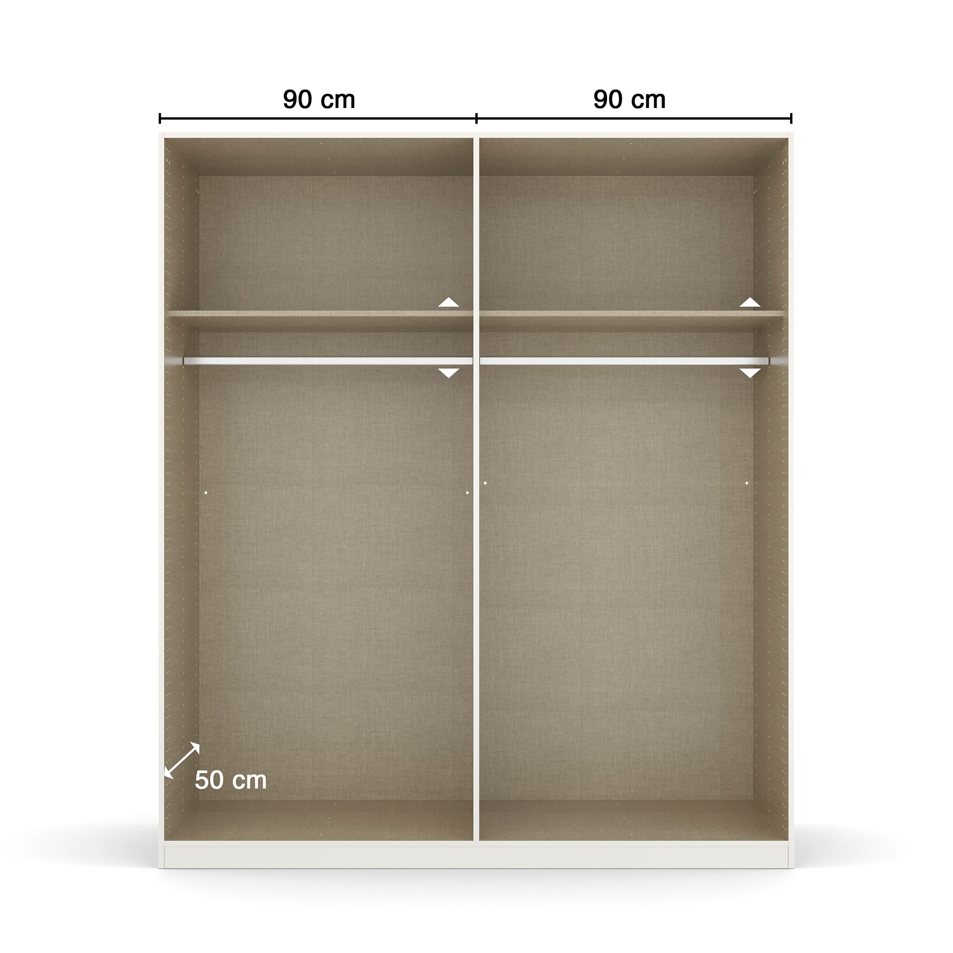 Drehtürenschrank - grau-Artisan Eiche - 4 Türen - 181 cm