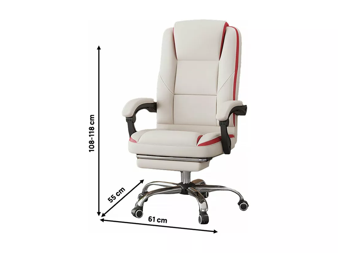 Fauteuil de bureau en simili avec repose pieds 