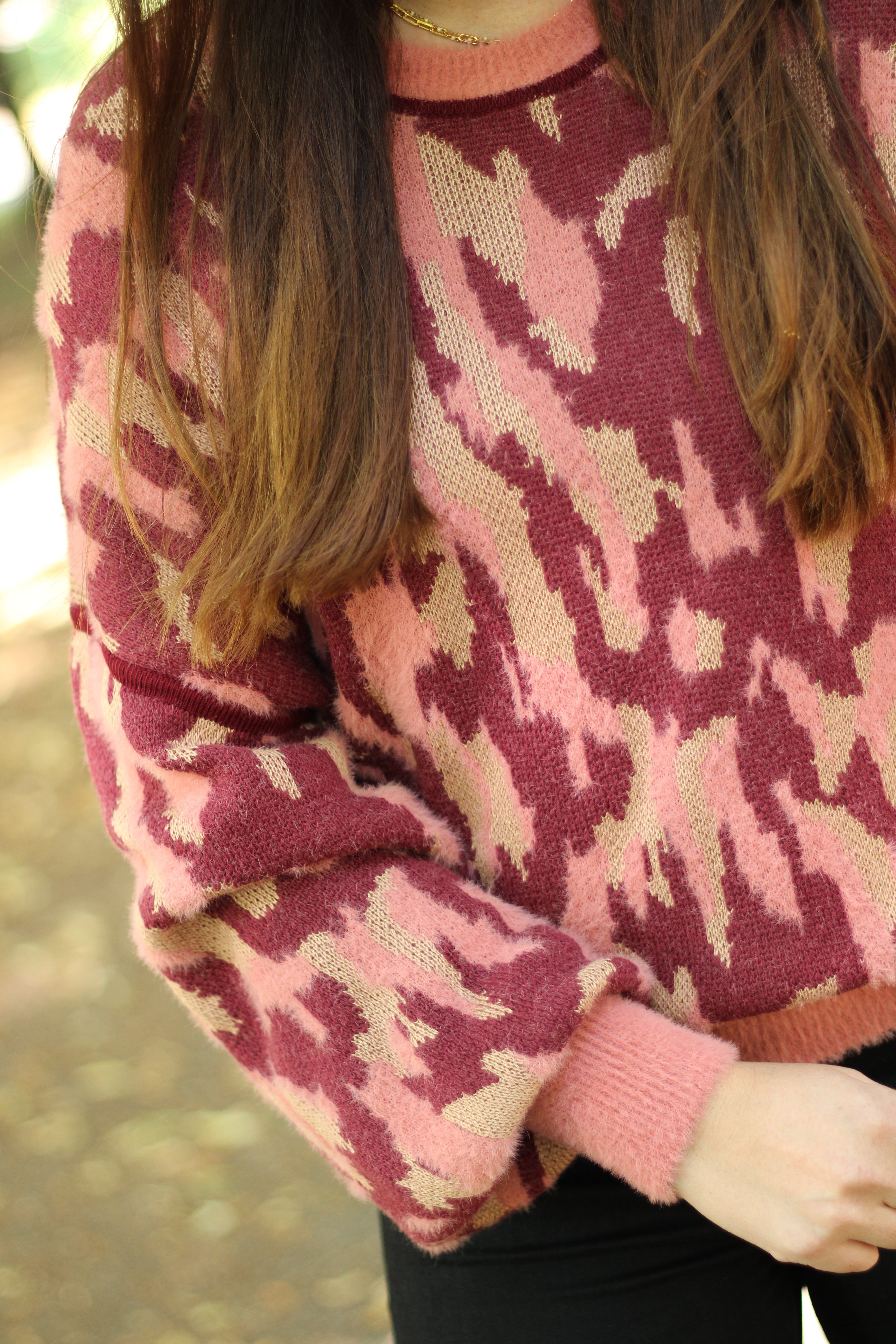 Rino & Pelle - Wren Crewneck Sweater - Red Ochre Leo