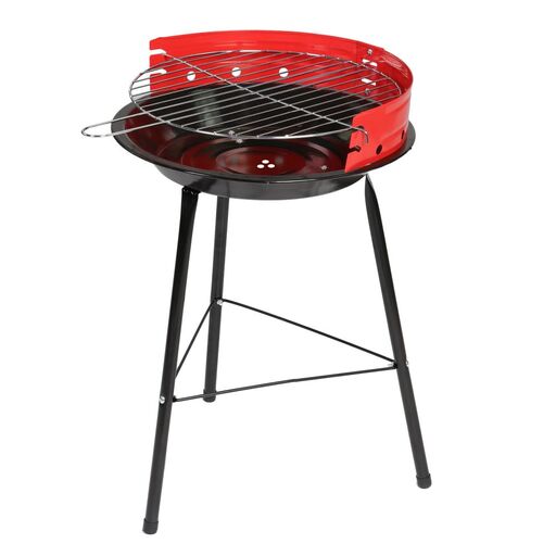 Barbacoa De Carbono Redonda Com Parrilla De Acero 34x55 Cm