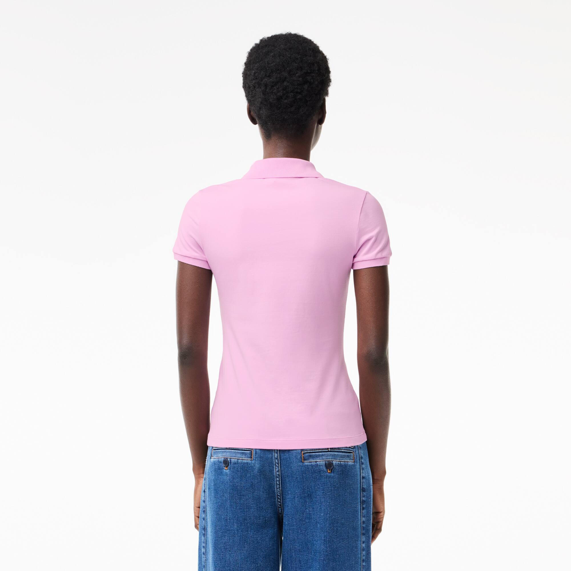 Polo L.12.D slim fit en jersey Manches Courtes - Rose - Lacoste - Femme