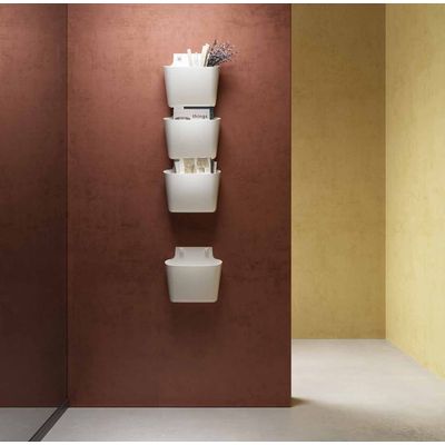 Corbeille murale XL - H 38,5 x L 40 x P 11,5 cm - noir