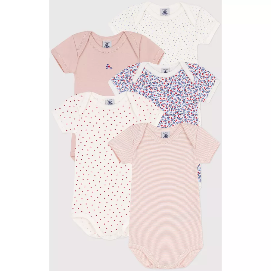 Petit Bateau Kurzarmbody 5er Pack Blumen