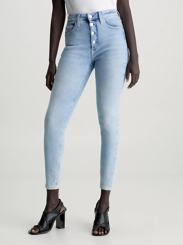 Calça jeans super skinny de cintura alta até o tornozelo