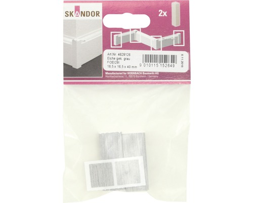 SKANDOR Hoeklijsten PVC gefolied eikengrijs SF422 16,5x16,5x40 mm 2 stuks