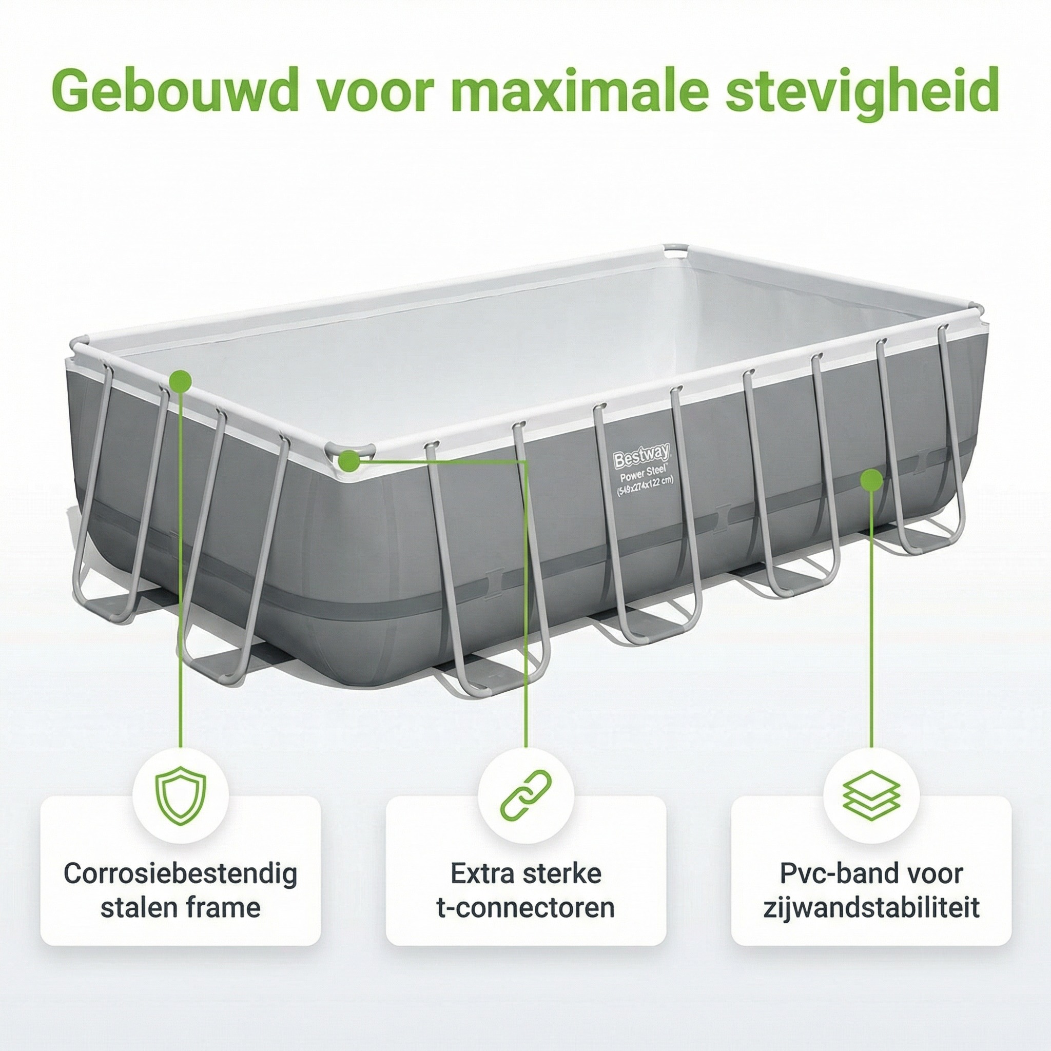 Bestway power steel 549x274x122cm zwembad – 5-delig
