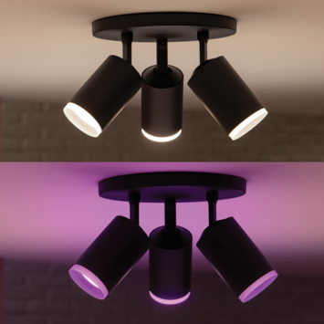 Philips Hue opbouwspot Fugato zwart 3x5.7W
