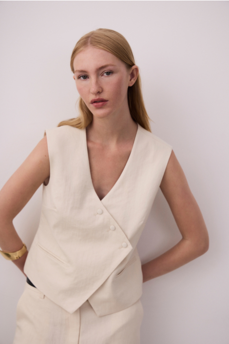 Vila ecru dames gilet