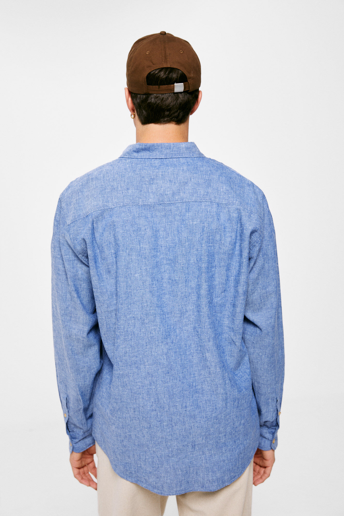 Camisa de linho, cor azul