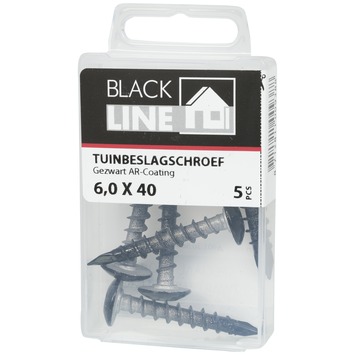 Blackline tuinbeslagschroef zwart TX-30 6.0x40 mm 5 stuks