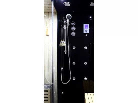 Combi Sauna Douche Hammam Boreal® SH180-G Black Gauche