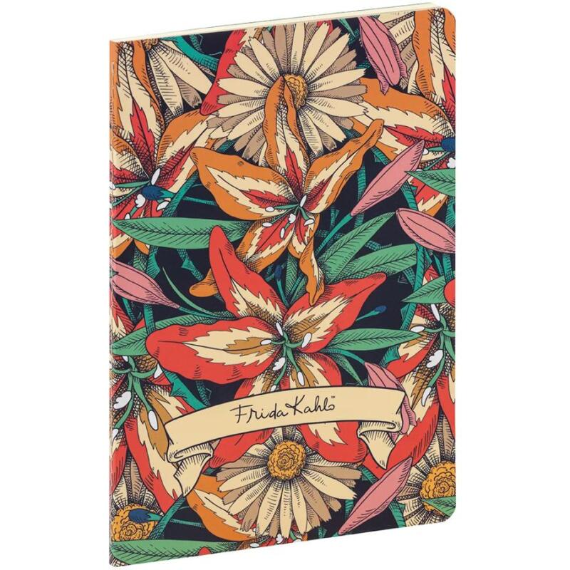 Frida Kahlo, Carnet cousu fil A5 14,8x21 cm, 64 pages, ligné, ass.