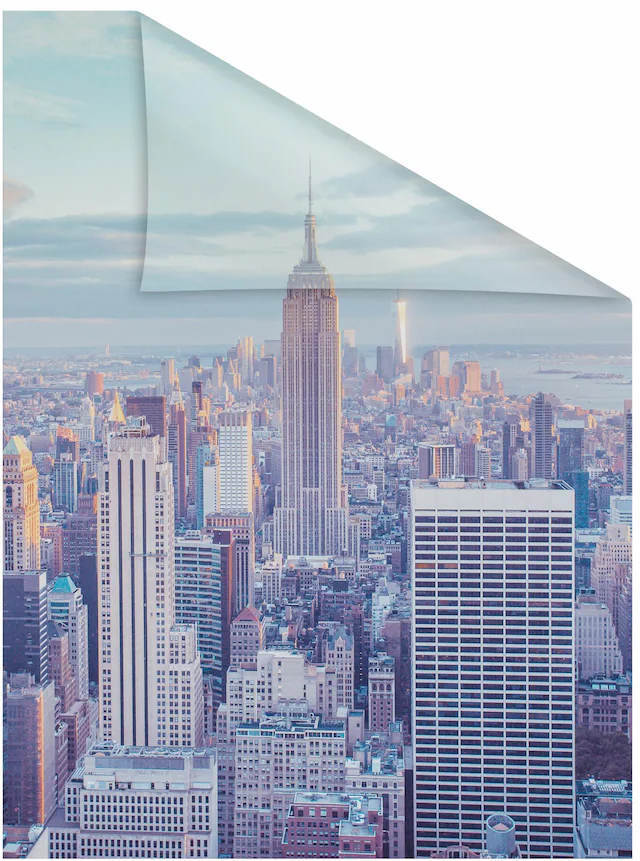 LICHTBLICK ORIGINAL Fensterfolie »New York« 1 Stk. blickdicht strukturiert Klebepunkte selbstklebend, Sichtschutz