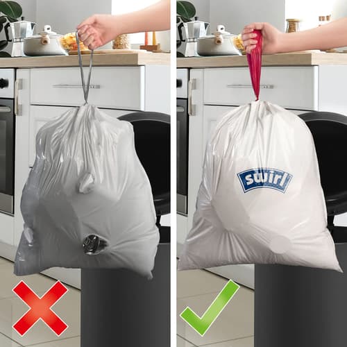 Swirl® 60 l Zugband- Müllbeutel Reißfest & Dicht