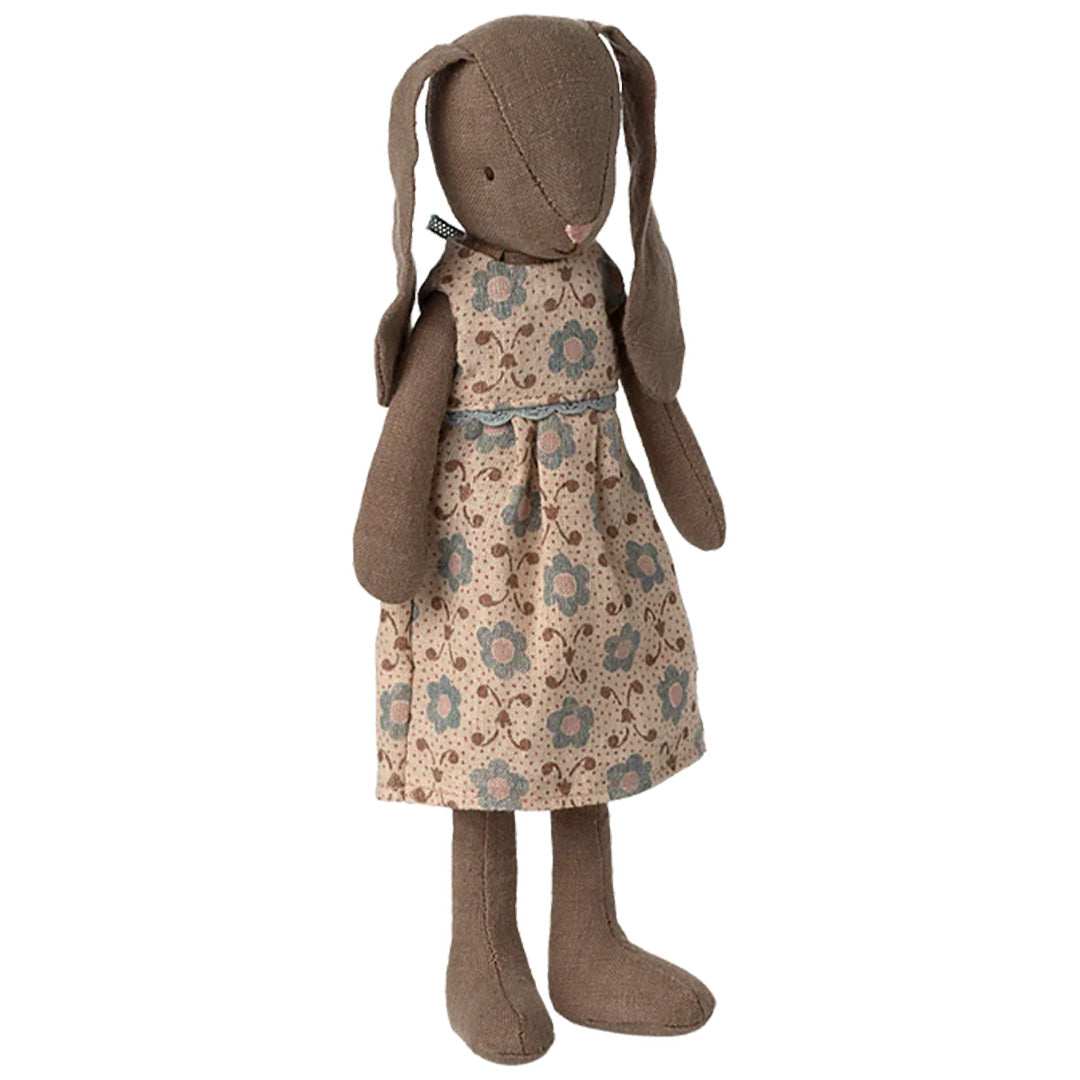 maileg poppenkleding zachtroze bloemenjurk - knuffelkonijn - maat 2